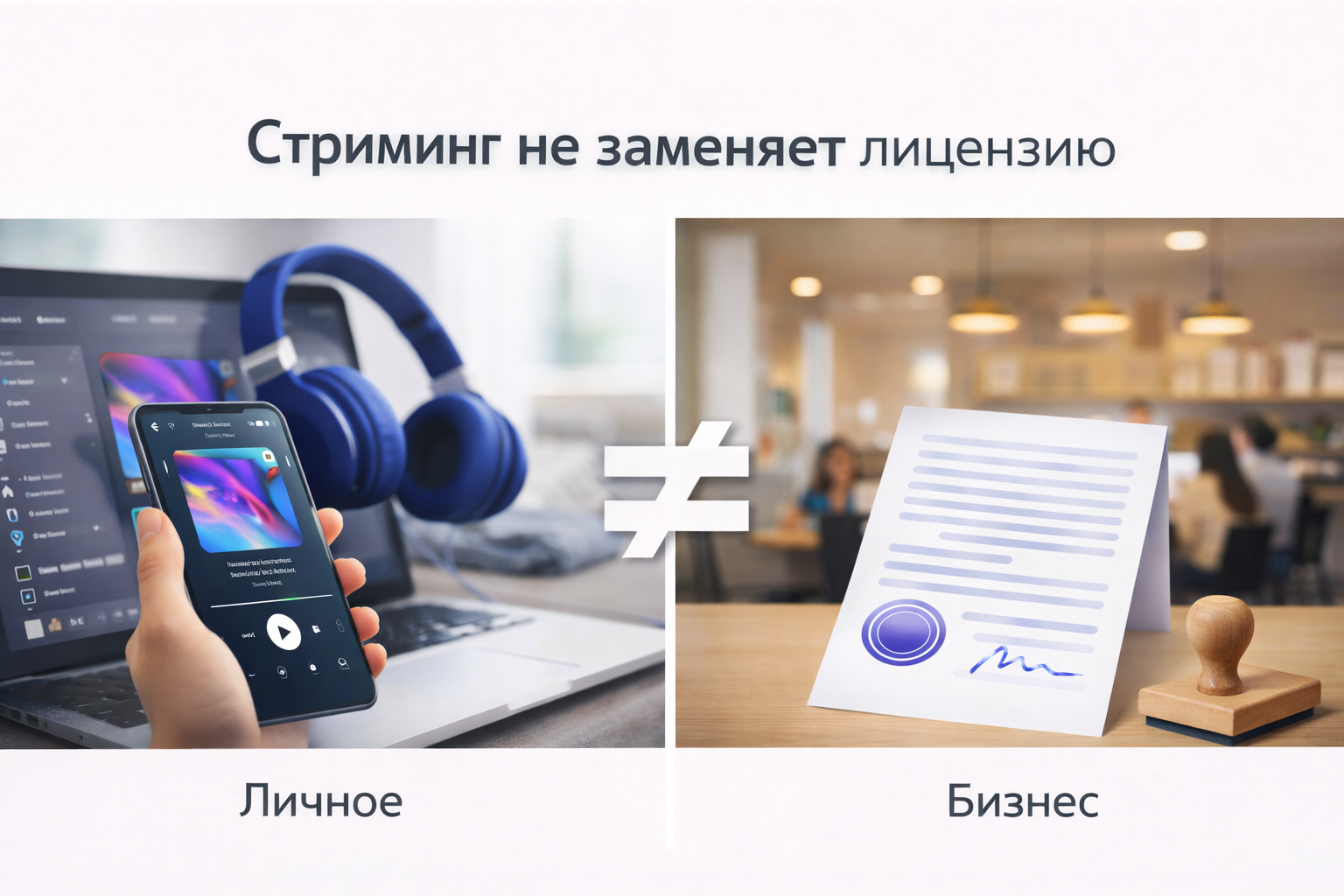 Личное использование vs использование музыки в бизнесе